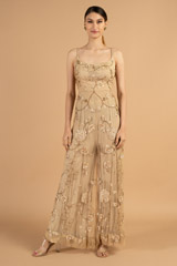 Beige Embroidered Jumpsuit257 video